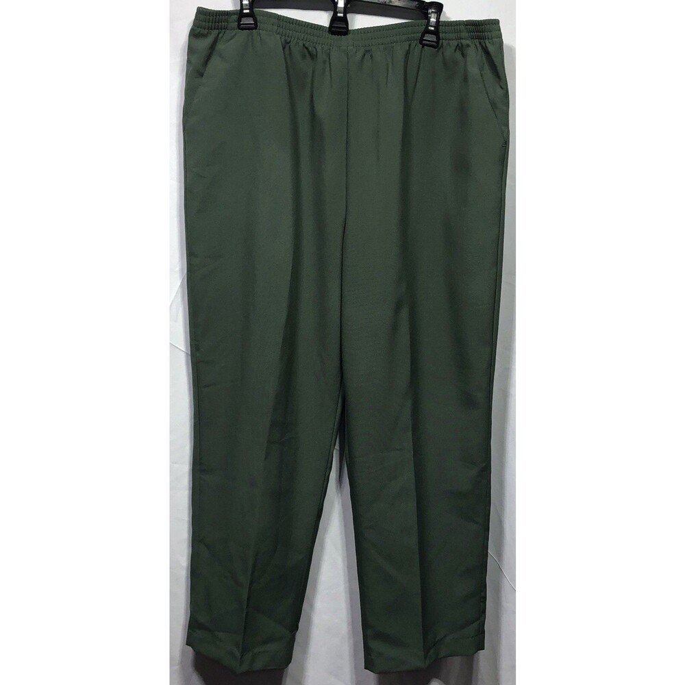 Sara Morgan Dress Pants Slacks 18P Green 36"W High Rise Straight Leg Office